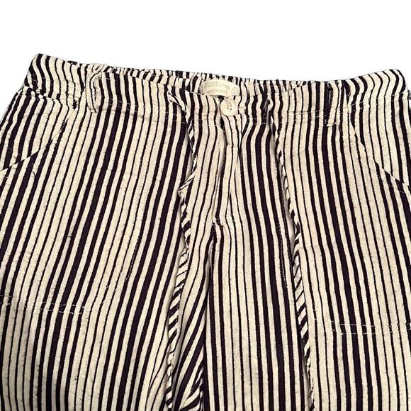 Just Living Women Drawstring Palazzo Striped Pants Button and Zip Closure Small - Picture 3 of 7
